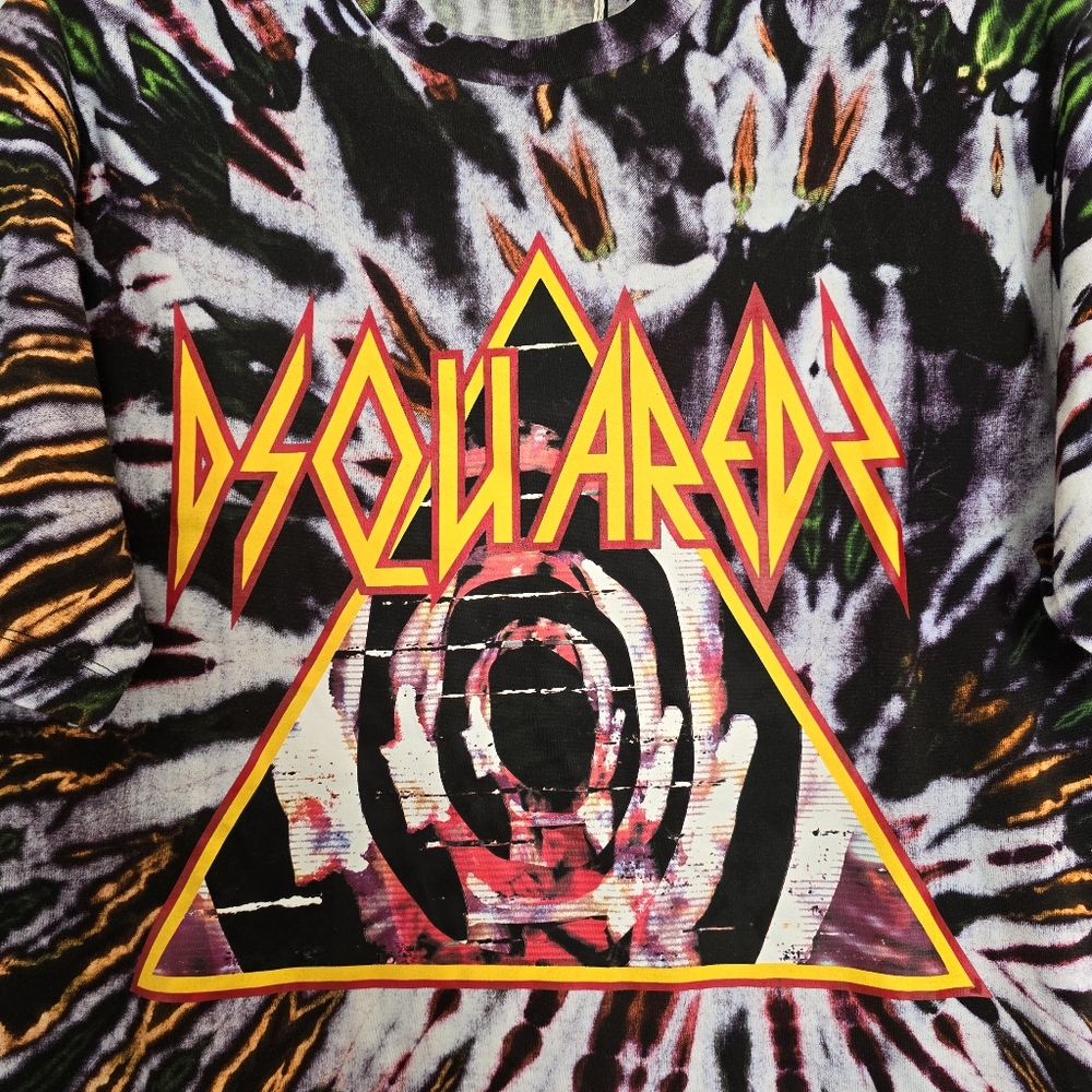 Dsquared2 Tie Dye Jersey Cotton T-Shirt Size S Small Black Multicolor - Picture 2 of 7